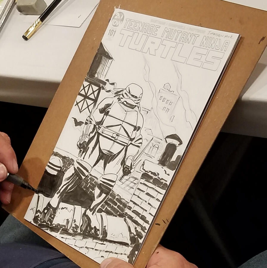 Rooftop Black and White WIP Commissions